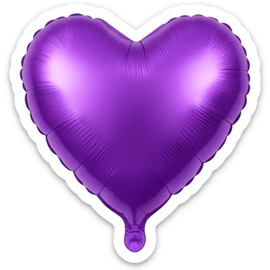 purple Foil balloon heart, remove background sticker