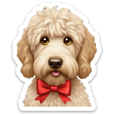 Labradoodle with xmasbow sticker