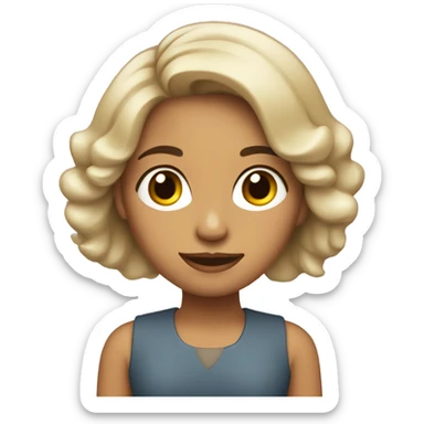 Mujer 30 anyos, morena pelo largo liso sticker