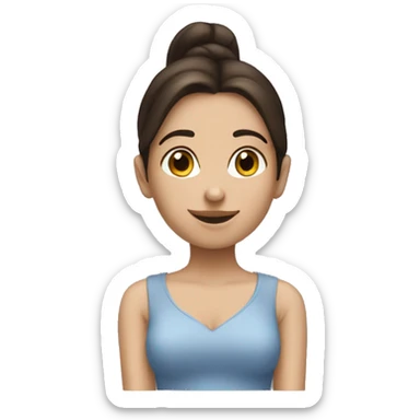 Brunette female proposing with heart eyes  sticker