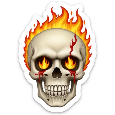 Soul Fire, in the style of gritty realism and your bleeding skull art sticker