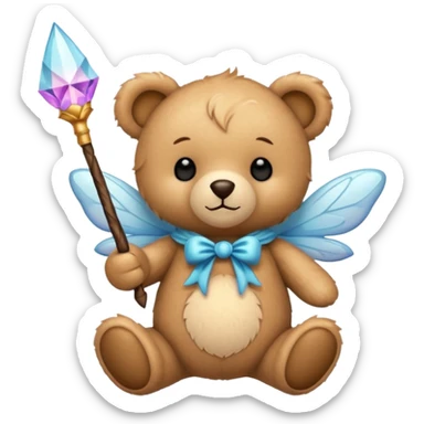 Fairy teddy with wand sticker