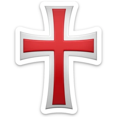 White Templar cross sticker