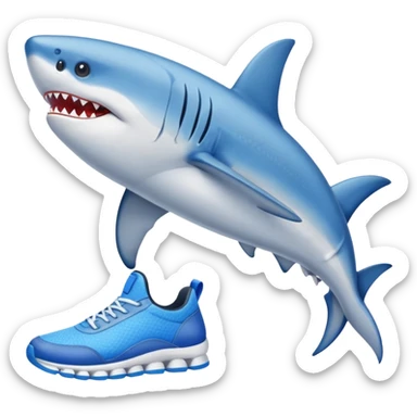 Tiburón con zapatos azules  sticker