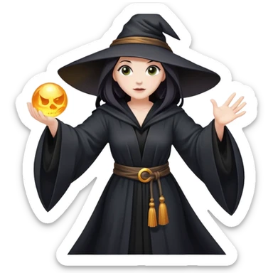 Witch casting spell sticker