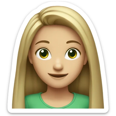 smiling girl in casual outfit green eyes sticker