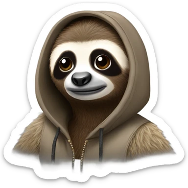 Rapping sloth sticker