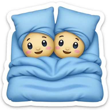 Two stitches snuggling in bed  sticker