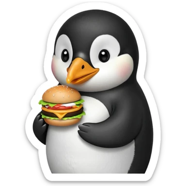 pinguino che mangia McDonald's  sticker