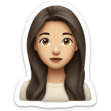 beautiful wasian girl with doe eyes + brown hair + brown eyes + large lips sticker