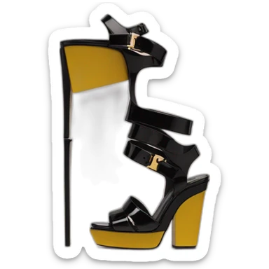 Ysl heel sandal TRIBUTE PLATFORM SANDAL black PATENT LEATHER sticker