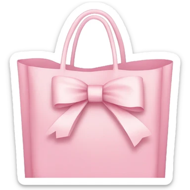 light pink shopping bag with bow sticker
