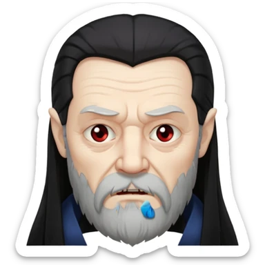 sad face vampire old man long hair with beard
 sticker