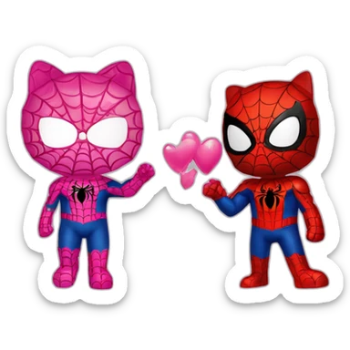 Hello kitty et spiderman sticker