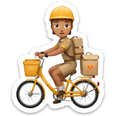 bike food delivery person sticker