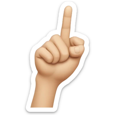 a hand making an L shape sticker