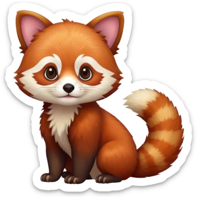 Cute Adorable Red Panda-Weasel-Ferret-Cat hybrid full body sticker
