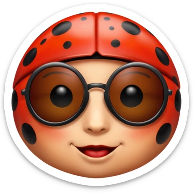 a badass ladybug with sunglasses  sticker