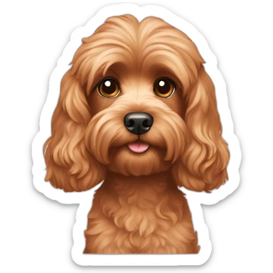 Cavoodle with straight hair sticker