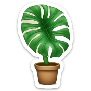 Happy monstera plant sticker