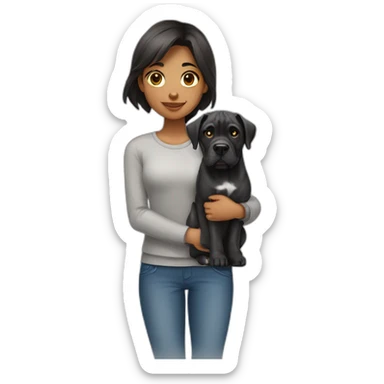 Girl with dog cane corso sticker