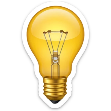 create a lightbulb glowing sticker