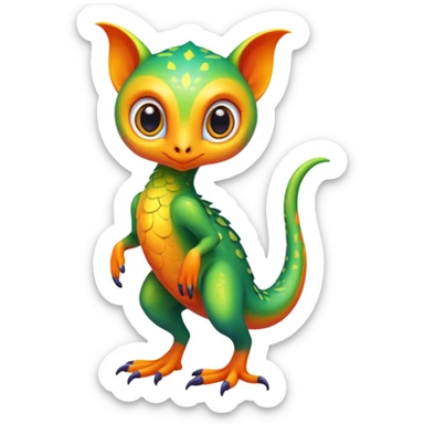 Tropical Exotic Fakémon-fantasy-creature, full body sticker