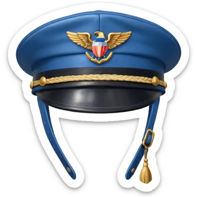 pilot hat blue sticker