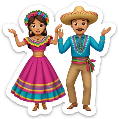 Mexican couple dancing  sticker