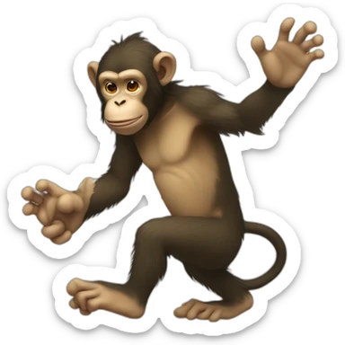 a monkey with the foot over ogre sticker