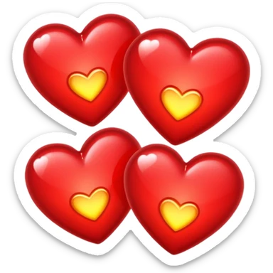 Red hearts glimmering lights  sticker