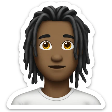 nonchalant dreeadhead with dreads in face young black hair  sticker