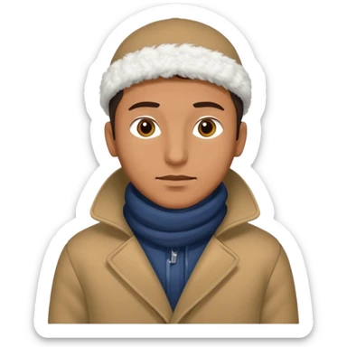 muslim man waiting outside in cold sticker