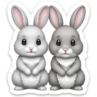 two rabbits colllobrating sticker