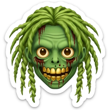 zombie emoji with grillz and freeforms sticker