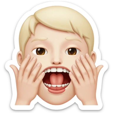 Mouth with hands coming out of the mouth from inside the mouth sticker