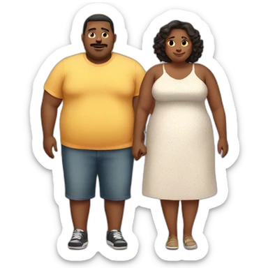 overweight couple sticker