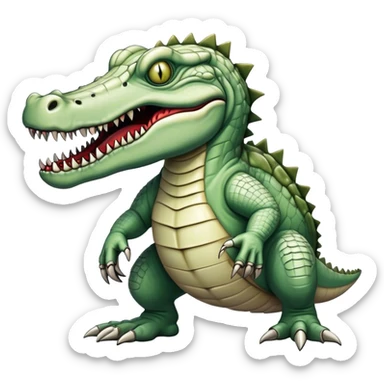 zombie monstrous pale skinned decaying greenish white alligator, vicious, boss monster, dirty, undead, quadrapedal sticker