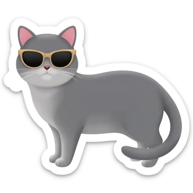 Cat wearing sunglasses sticker