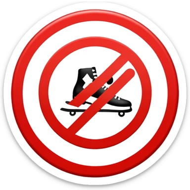 traffic sign style emoji indicating no skating allowed sticker
