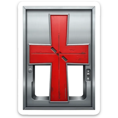 Cross mark elevator sticker