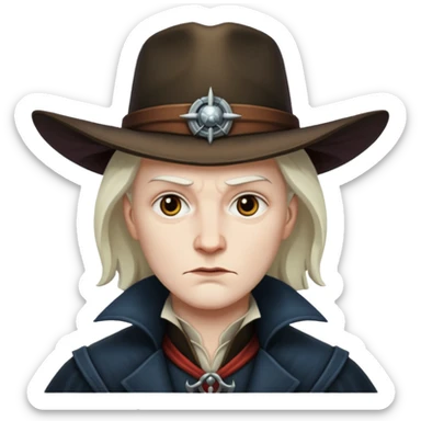van helsing face, serious sticker