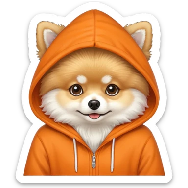 Pomeranian wearing a hoodie  sticker