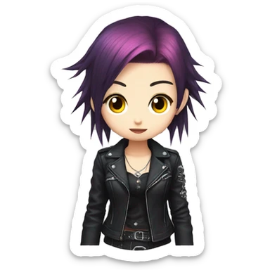 final fantasy anime punk rocker japanese kawaii girl sticker