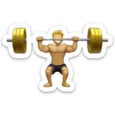 Barbell with 3 plates sticker