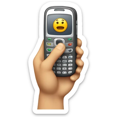 mobile phone with waving hand sticker