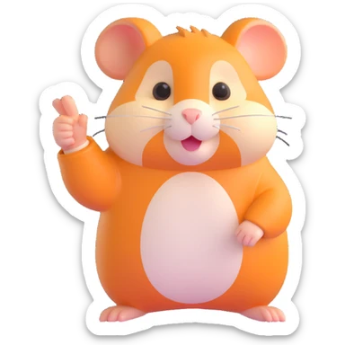 stylized hamster character, exaggerated thumbs down hand, disappointed expression sticker