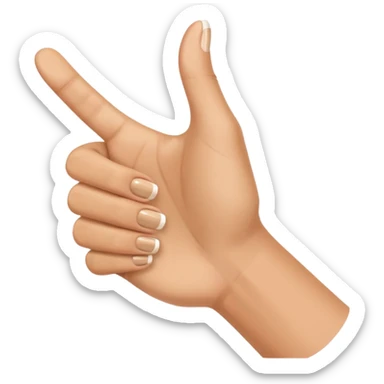 thumbs up with french tip emoji tan skin sticker
