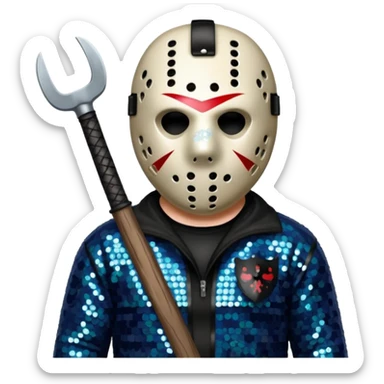 Jason Voorhees with slate sequin outfit  sticker