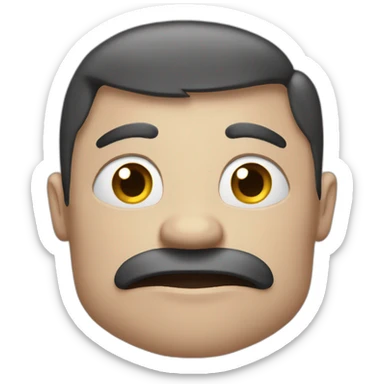 Rhombus shape curved eyes confused mounth no eyebrows sticker